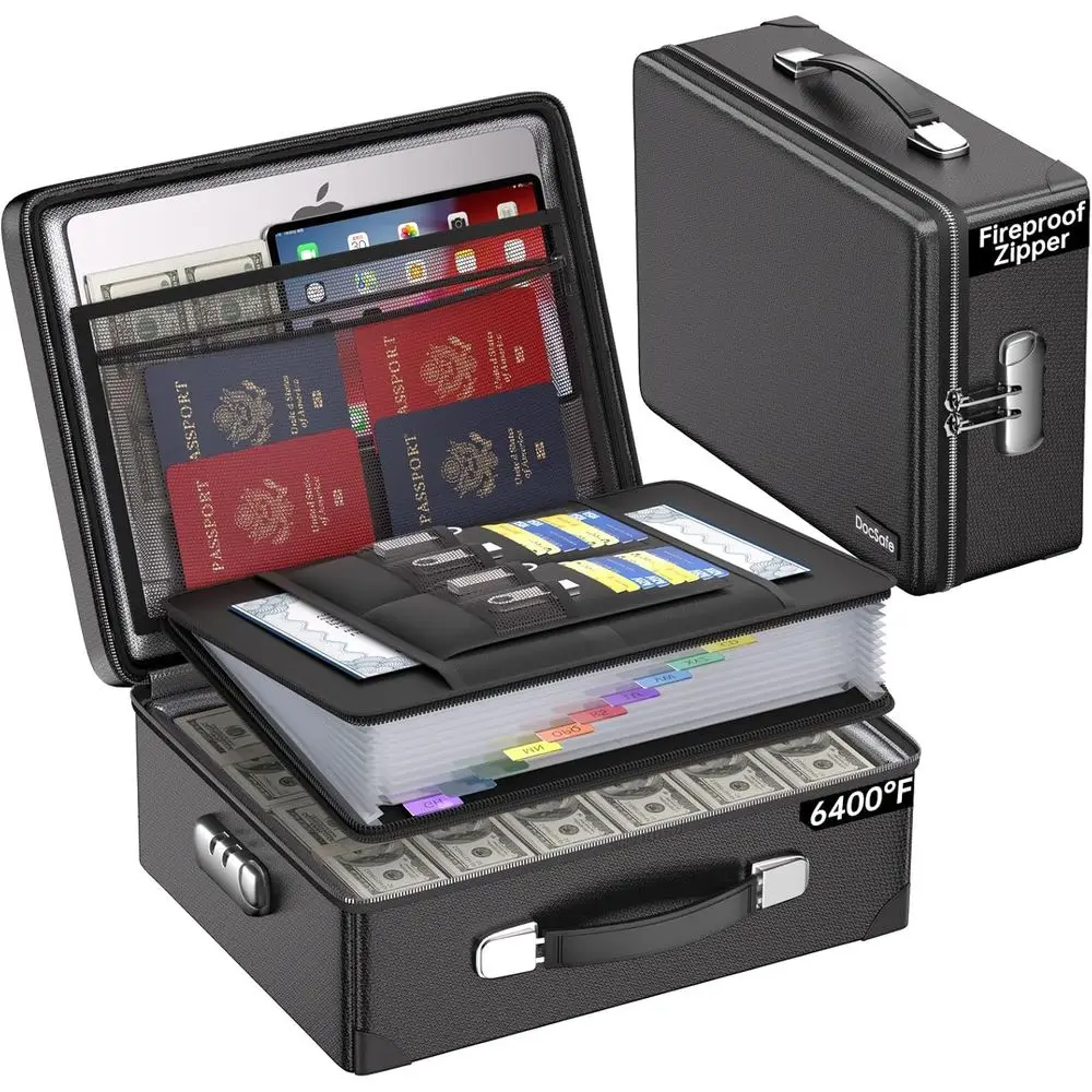 6400°F Heat Insulated, Water-Resistant 10-Layer Hard Case with Lock and Multiple Pockets, Safeguarding Personal Items, Documents
6400°F Heat Insulated, Water-Resistant 10-Layer Hard Case with Lock and Multiple Pockets, Safeguarding Personal Items, Documents
