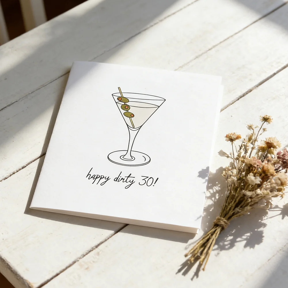 Happy Dirty 30 Martini Birthday Card with Envelope Birthday Gift for Friends Family Cute 30th Birthday Party Favor Greeting Card
Happy Dirty 30 Martini Birthday Card with Envelope Birthday Gift for Friends Family Cute 30th Birthday Party Favor Greeting Card