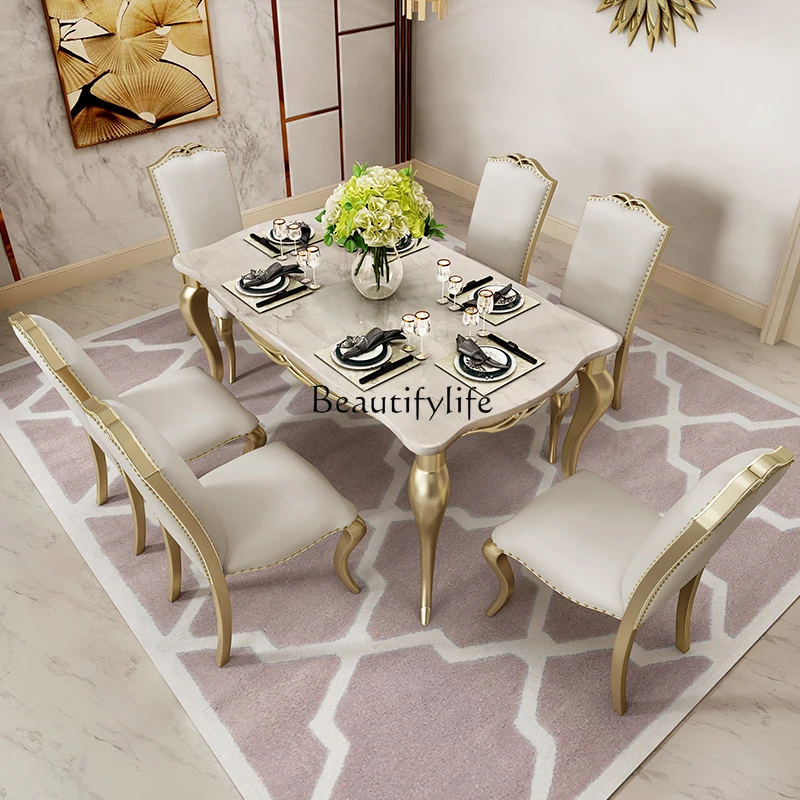 American light luxury solid wood dining table rectangular restaurant 4 people 6 people dining table marble furniture
American light luxury solid wood dining table rectangular restaurant 4 people 6 people dining table marble furniture
