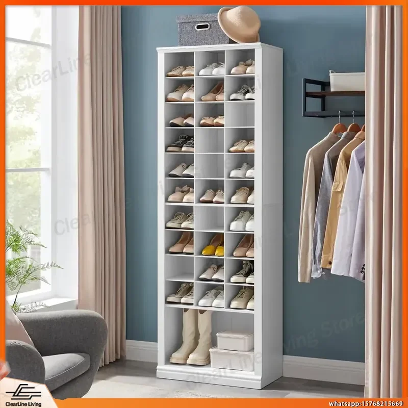 11-Tier Tall Shoe Storage Cabinet Freestanding Wooden Shoe Organizer with Cubby Shelf for 30-33 Pairs Home Entryway Hallway
11-Tier Tall Shoe Storage Cabinet Freestanding Wooden Shoe Organizer with Cubby Shelf for 30-33 Pairs Home Entryway Hallway