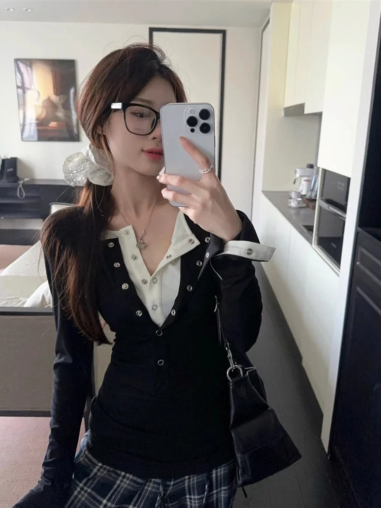 Slim Fit Long Sleeve T-Shirt Korean Style Base Shirt Women's Chic Design Sensation Summer New Arrival Base Layer Top
Slim Fit Long Sleeve T-Shirt Korean Style Base Shirt Women's Chic Design Sensation Summer New Arrival Base Layer Top