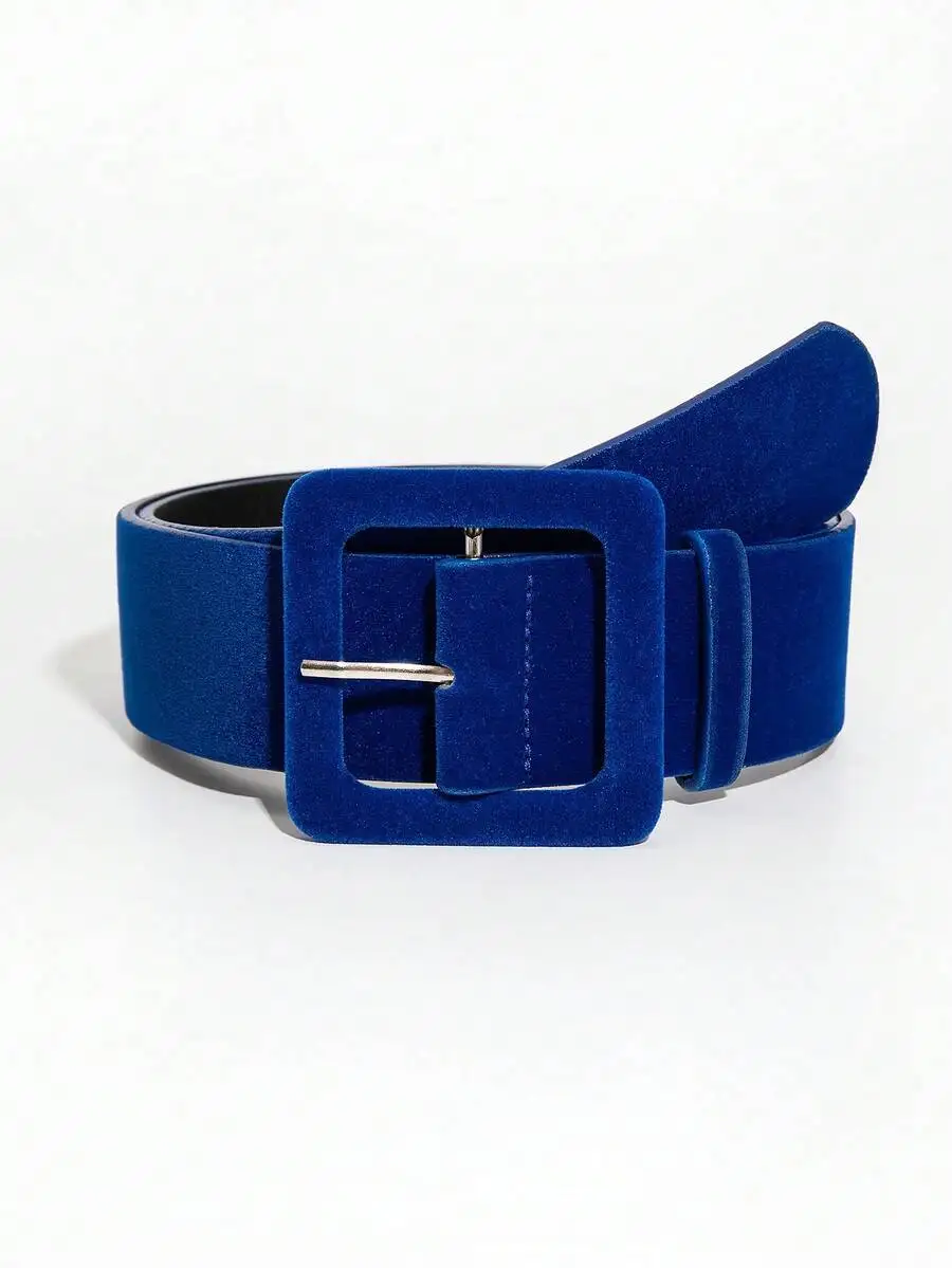 Womens Velvet Square Buckle Belt For Dresses And Casual Outfits
Womens Velvet Square Buckle Belt For Dresses And Casual Outfits