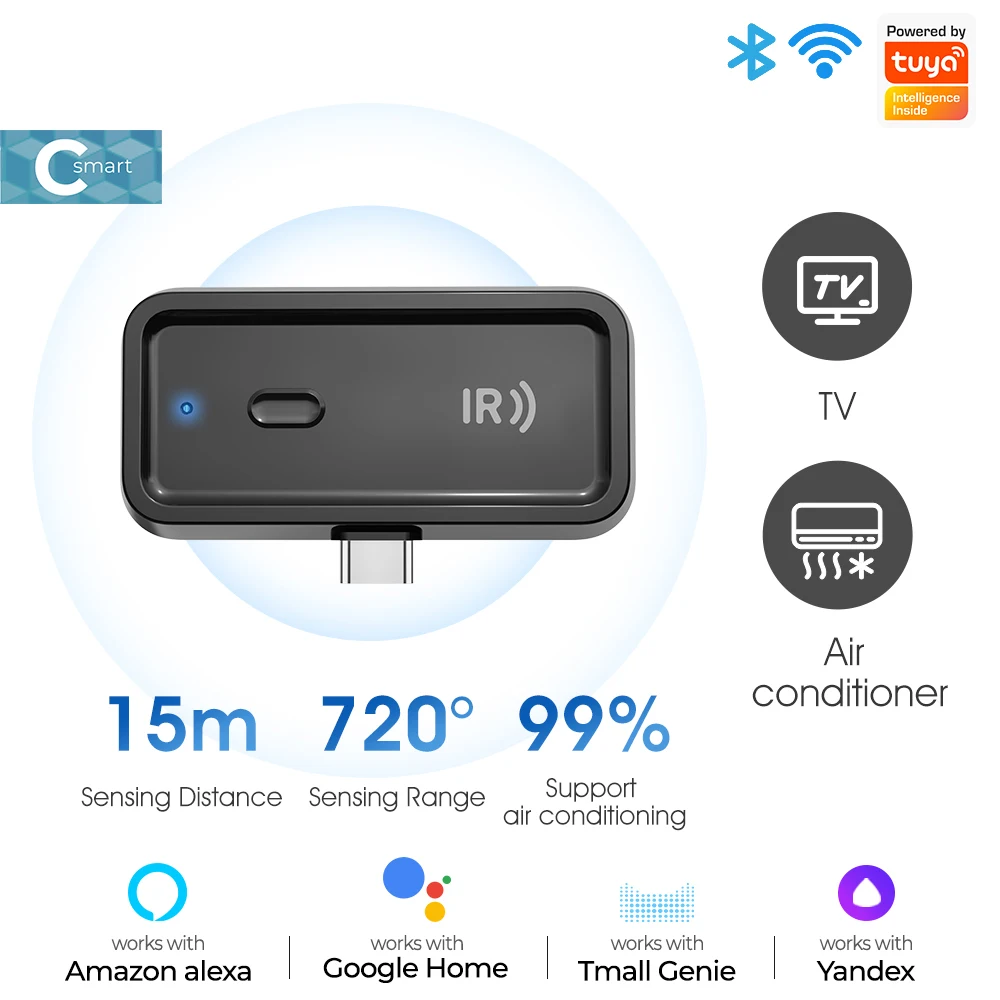 Tuya WiFi IR Remote Control Smart Home Universal Infrared Remote for TV Air Conditioner Smart Life APP Voice for Alexa Google
Tuya WiFi IR Remote Control Smart Home Universal Infrared Remote for TV Air Conditioner Smart Life APP Voice for Alexa Google
