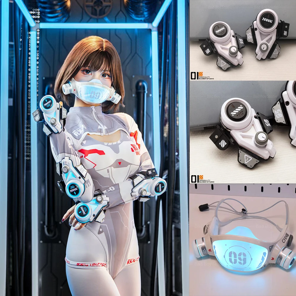 Game Punk Mechanical Glow Mask Gloves Girls Flexible Trendy Fingers Game Equipment Punk Armor Glow Gloves Cosplay For Women Men
Game Punk Mechanical Glow Mask Gloves Girls Flexible Trendy Fingers Game Equipment Punk Armor Glow Gloves Cosplay For Women Men