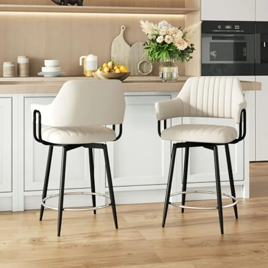 Bar Stools Set of 2 Modern Swivel Counter Height Bar Stools with Backrest for Kitchen Island Dining Room Beige 24 Counter Heigh
Bar Stools Set of 2 Modern Swivel Counter Height Bar Stools with Backrest for Kitchen Island Dining Room Beige 24 Counter Heigh