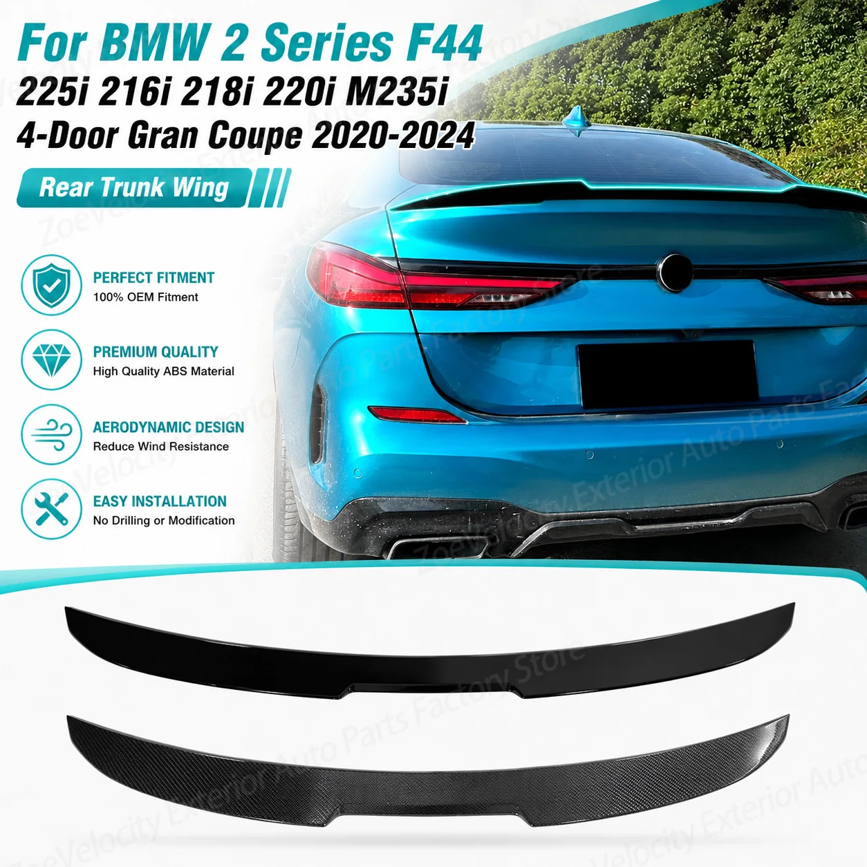 Rear Trunk Spoiler Wing Lip for BMW 2 Series F44 225i 216i 218i 220i M235i 4-Door Gran Coupe 2020-2024 M4 Style Body Kits Tuning
Rear Trunk Spoiler Wing Lip for BMW 2 Series F44 225i 216i 218i 220i M235i 4-Door Gran Coupe 2020-2024 M4 Style Body Kits Tuning