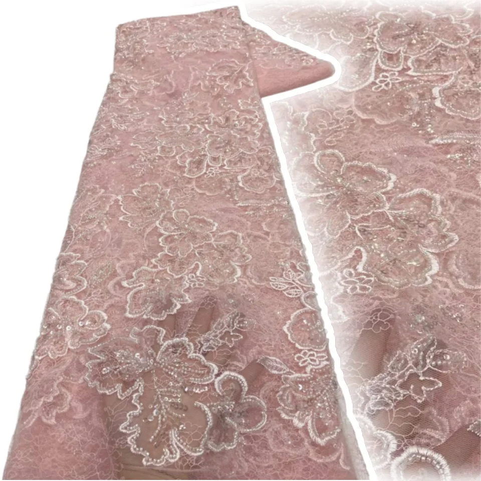 African Handmade Heavy Beads Lace Fabric 2026 Nigerian French Sequins Beaded Tulle Lace Fabric Party Wedding Dress Sewing 2831
African Handmade Heavy Beads Lace Fabric 2026 Nigerian French Sequins Beaded Tulle Lace Fabric Party Wedding Dress Sewing 2831