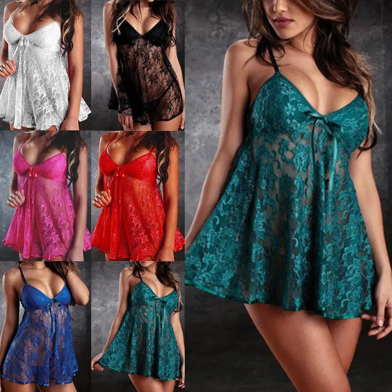 Women's Sexy Lingerie Lace Sheer Dress Babydoll Sleepwear Full Slip Nightwear V-neck Nightdress Backless Mini Dress Sleepshirts
Women's Sexy Lingerie Lace Sheer Dress Babydoll Sleepwear Full Slip Nightwear V-neck Nightdress Backless Mini Dress Sleepshirts