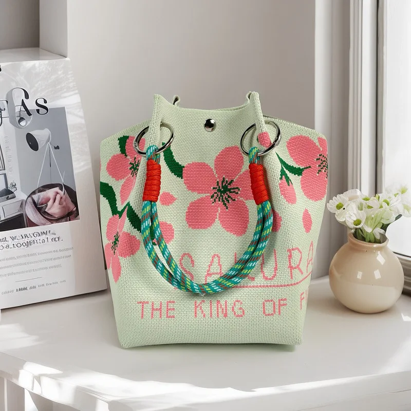 Casual Versatile Handbag for Women Cute Butterfly Printed Shoulder Bag Woven Bucket Tote Bag Fashion Wrist Bag Shopping Handbag
Casual Versatile Handbag for Women Cute Butterfly Printed Shoulder Bag Woven Bucket Tote Bag Fashion Wrist Bag Shopping Handbag