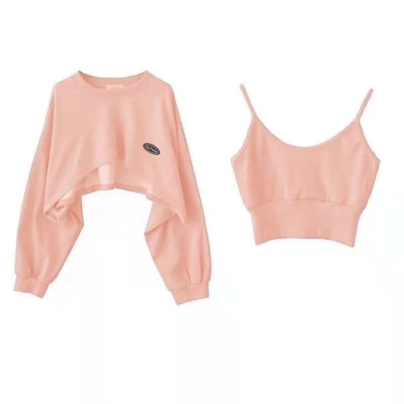 Long Sleeve Top Women Unique Short Two-piece Top+strap Design Shirt Fashion Solid Y2k T-shirt Woman Spring Harajuku Clothes
Long Sleeve Top Women Unique Short Two-piece Top+strap Design Shirt Fashion Solid Y2k T-shirt Woman Spring Harajuku Clothes