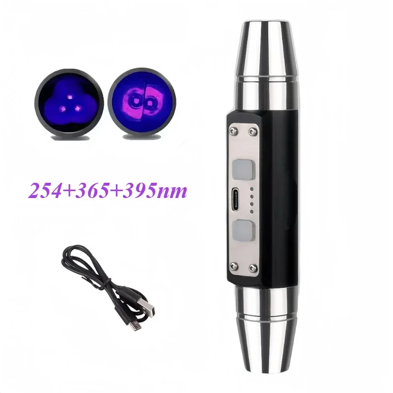 LLBest Shortwave UVC 254nm & Longwave 365nm 395nm UV Lamps Black Filter Tagged Stamp Detectors USB C Rechargeable LED Flashlight
LLBest Shortwave UVC 254nm & Longwave 365nm 395nm UV Lamps Black Filter Tagged Stamp Detectors USB C Rechargeable LED Flashlight