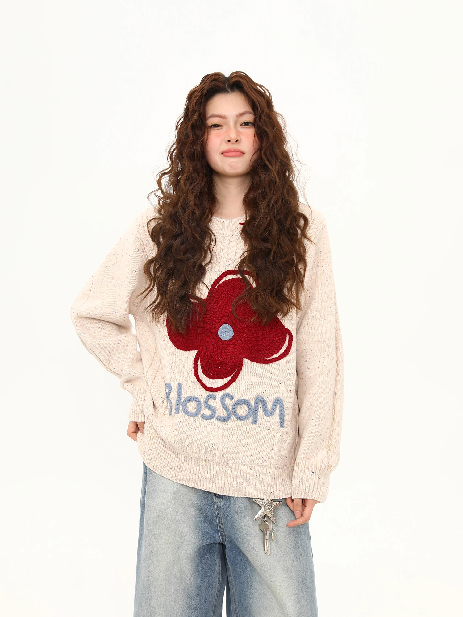 Женский вязаный свитер в стиле американского ретро с вышивкой, свободный крой, длинный рукав, круглый вырез, уличный стиль
Женский вязаный свитер в стиле американского ретро с вышивкой, свободный крой, длинный рукав, круглый вырез, уличный стиль