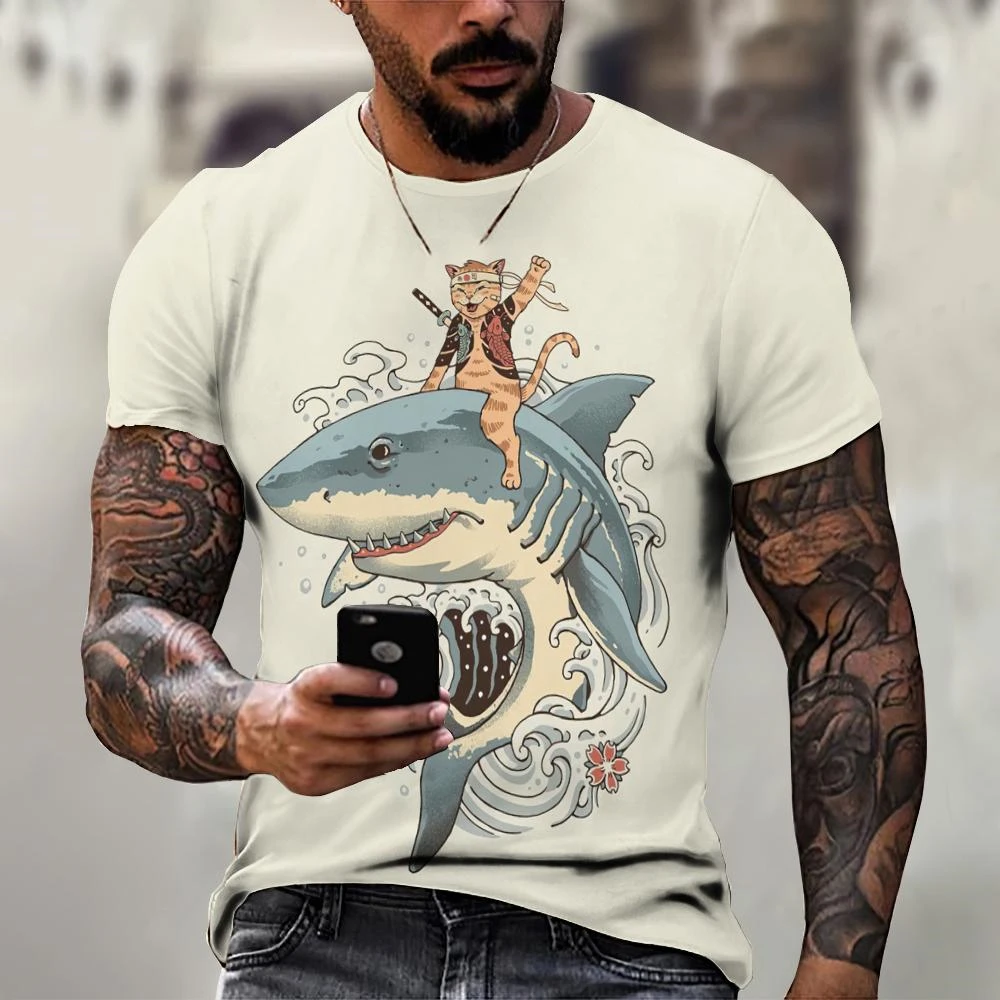 Men's T-shirt Japanese Samurai Cat Printed T-Shirt Funny 3D Animal Graphic T Shirt Comfortable O-Never Loose Short Sleeve Tees
Men's T-shirt Japanese Samurai Cat Printed T-Shirt Funny 3D Animal Graphic T Shirt Comfortable O-Never Loose Short Sleeve Tees