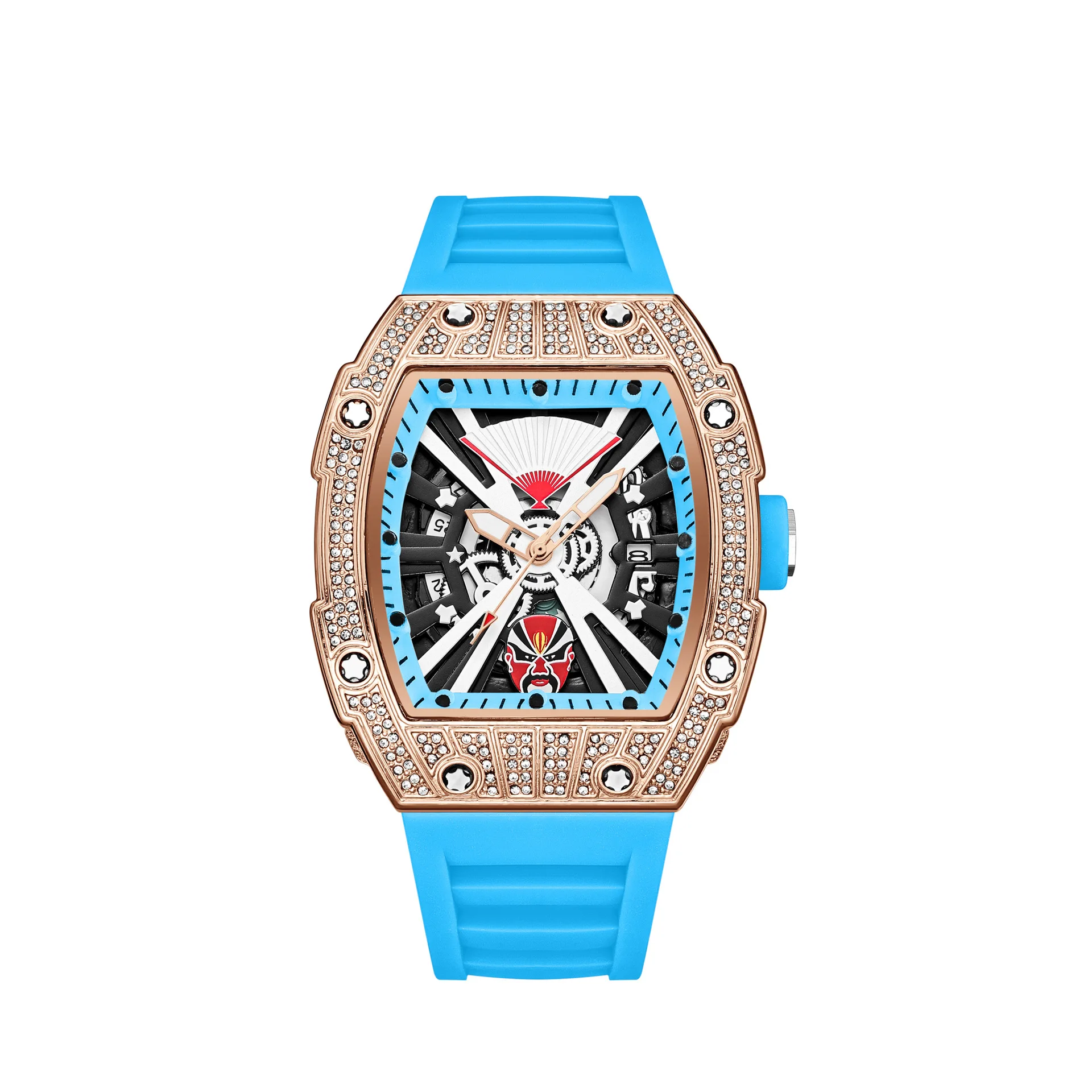 Facial Makeup Pattern Design Quartz Watch Men Fashion Tonneau Shaped Engraved Luxury Luminous Watches Men Steel Men AAA Clock
Facial Makeup Pattern Design Quartz Watch Men Fashion Tonneau Shaped Engraved Luxury Luminous Watches Men Steel Men AAA Clock