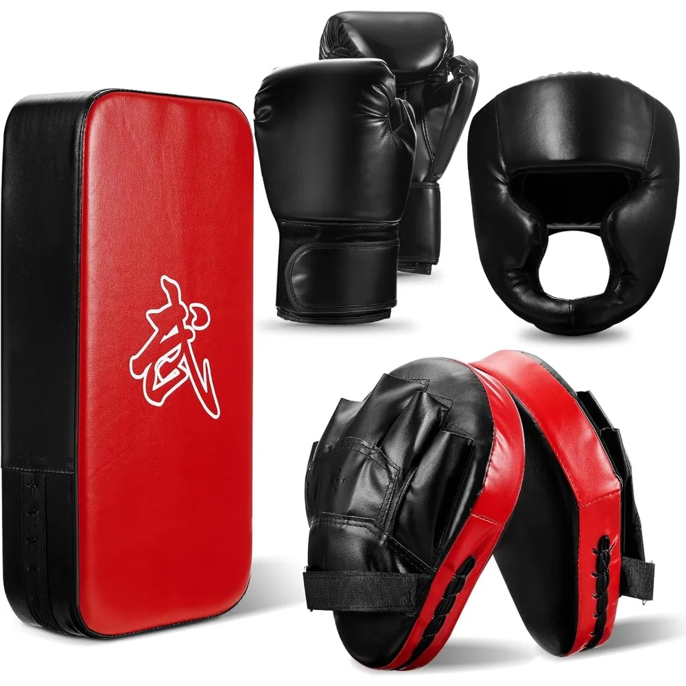 5 in 1 Kids Boxing Gloves Kick Pads Punching Mitts and Head Guard for Youth Beginner Training
5 in 1 Kids Boxing Gloves Kick Pads Punching Mitts and Head Guard for Youth Beginner Training