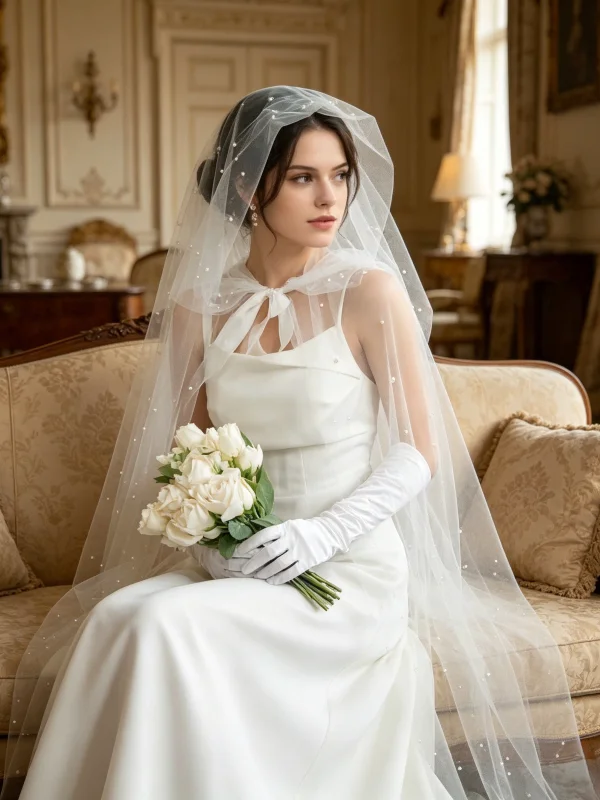 New Large Hat Atmosphere White Pearl Mesh Wedding Dress Long Stage Bride Outerwear Cowl Neck Long Robe Chinese Ethnic Women's...
New Large Hat Atmosphere White Pearl Mesh Wedding Dress Long Stage Bride Outerwear Cowl Neck Long Robe Chinese Ethnic Women's...