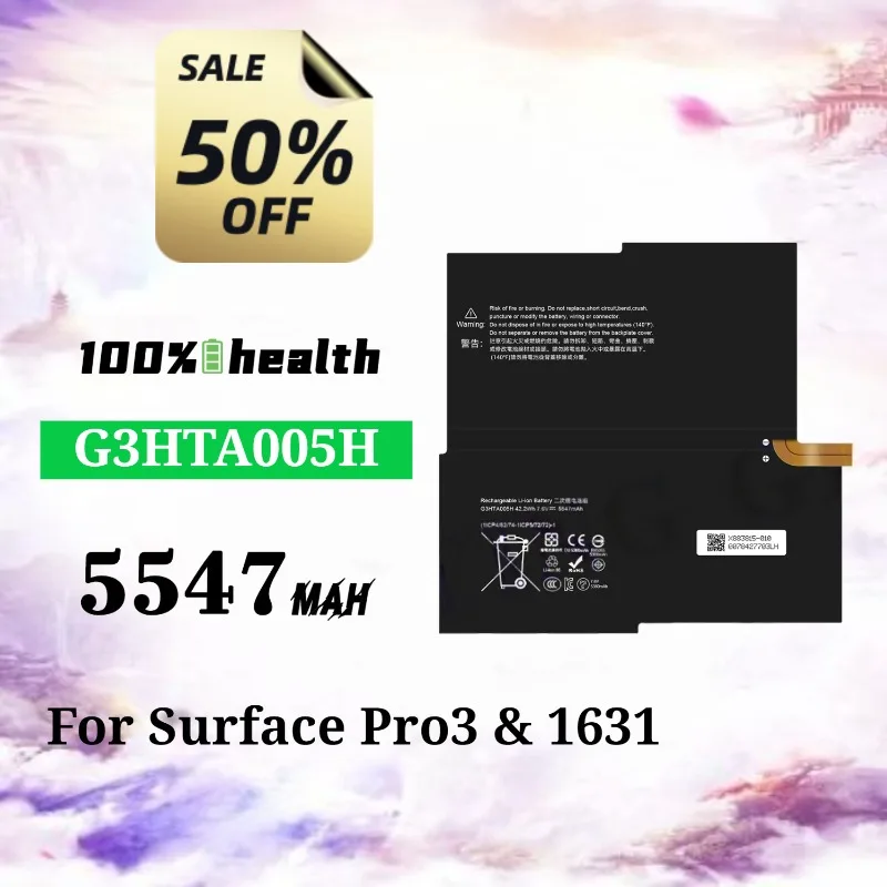 G3HTA005H 5547mAh Laptop Battery for Microsoft Surface Pro 3/1631 Lithium Rechargeable Battery
G3HTA005H 5547mAh Laptop Battery for Microsoft Surface Pro 3/1631 Lithium Rechargeable Battery