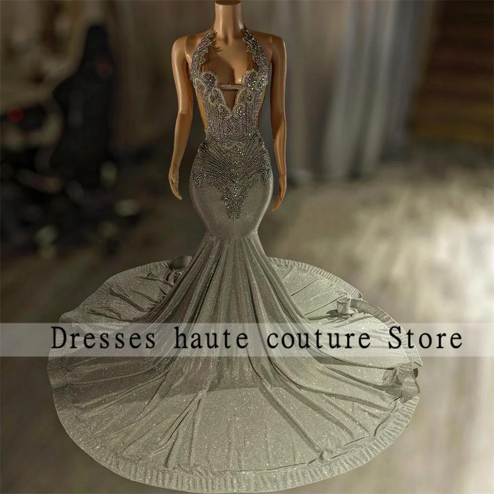 Sparkly Silvers Crystal Rhinestones Mermaid Prom Dress 2025 For Black Girl Diamonds Evening Dress Formal Party Dress Customized
Sparkly Silvers Crystal Rhinestones Mermaid Prom Dress 2025 For Black Girl Diamonds Evening Dress Formal Party Dress Customized