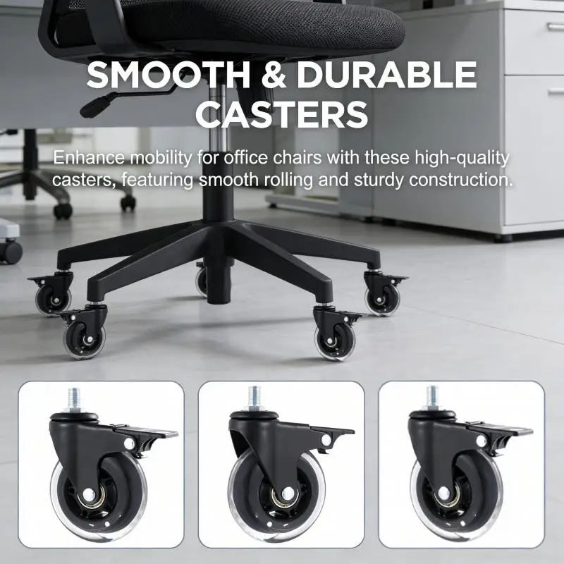 4Pcs 3 Inch Heavy Duty PU Caster Wheels, M6/M8/M10 Silent Brake Universal Casters for Trolley,Cabinets, Storage Shelf,Furniture
4Pcs 3 Inch Heavy Duty PU Caster Wheels, M6/M8/M10 Silent Brake Universal Casters for Trolley,Cabinets, Storage Shelf,Furniture