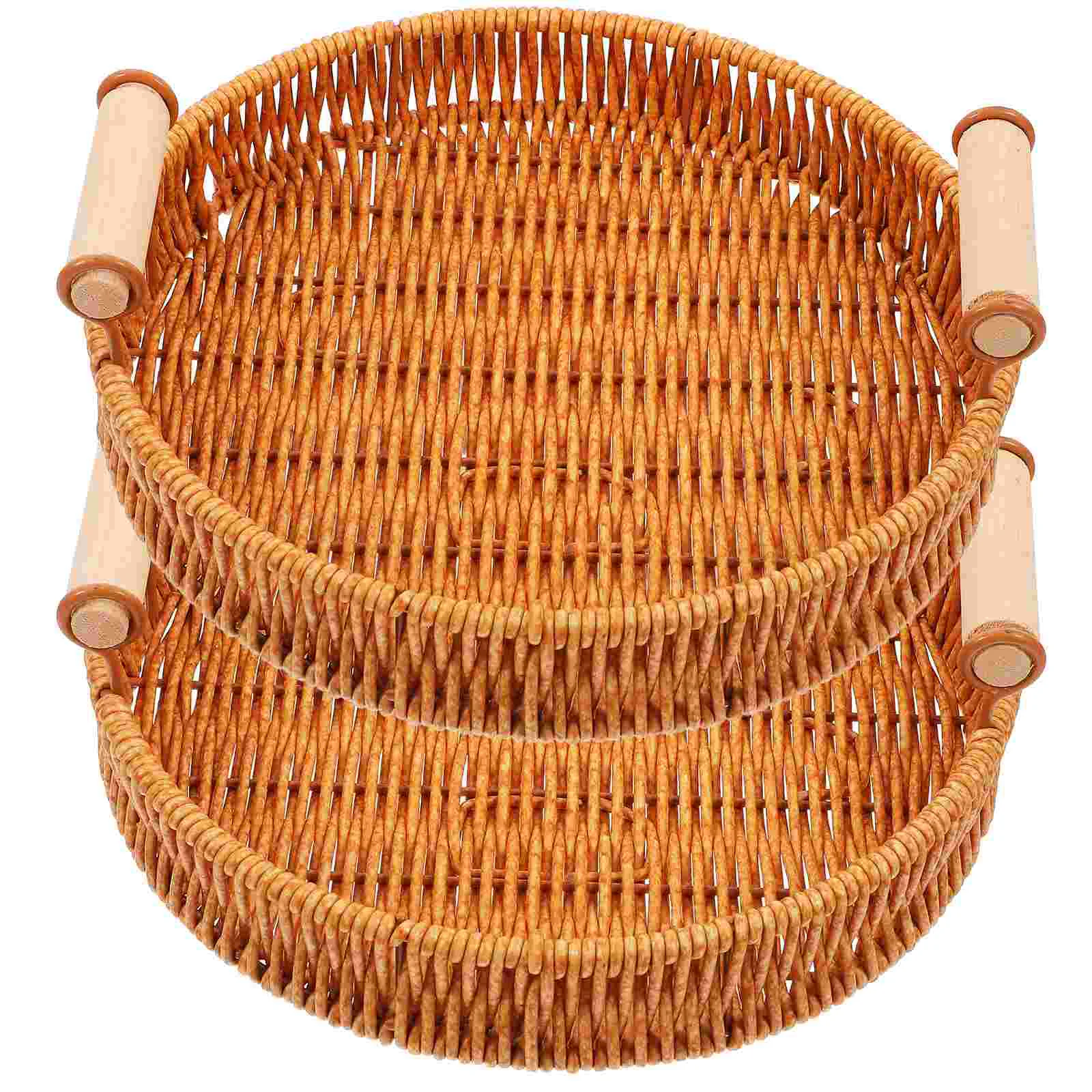 2pcs Rattan Baskets Woven Storage Japanese Fruit Tray Material Dual Handle Farmhouse Kitchen Use
2pcs Rattan Baskets Woven Storage Japanese Fruit Tray Material Dual Handle Farmhouse Kitchen Use