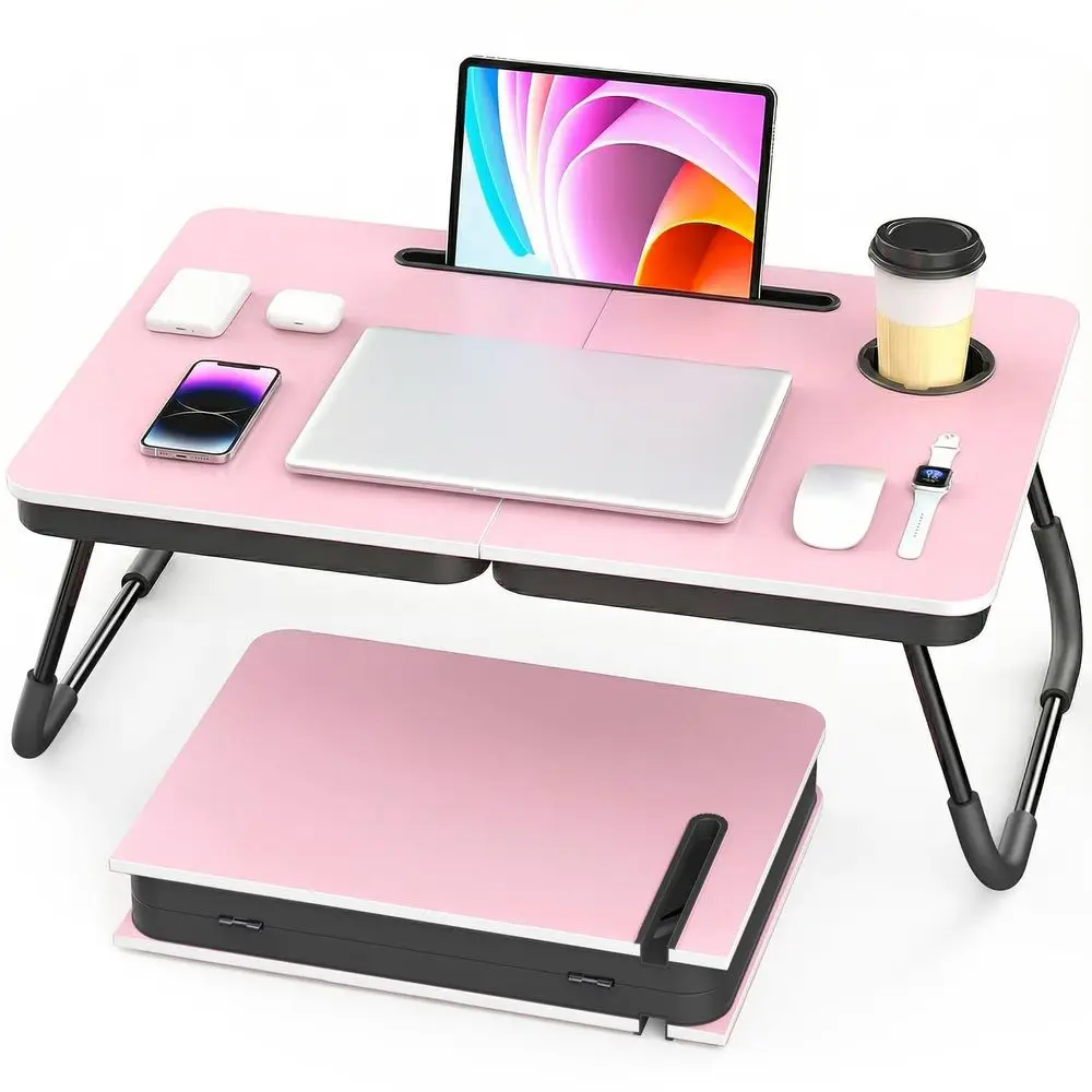 Portable Foldable Laptop Desk for Bed and Couch, Adjustable Lap Desk with Cup Holder and Phone Holder, Ideal for Working, Readi
Portable Foldable Laptop Desk for Bed and Couch, Adjustable Lap Desk with Cup Holder and Phone Holder, Ideal for Working, Readi