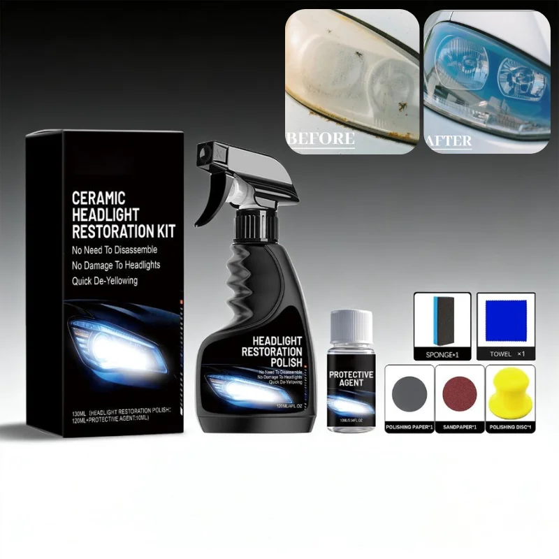 Car Lens Cleaner Sponge Towel Safe Formula DIY Brightening Headlight Restoration Care Kit Stain Removal Car Accessories Interior
Car Lens Cleaner Sponge Towel Safe Formula DIY Brightening Headlight Restoration Care Kit Stain Removal Car Accessories Interior