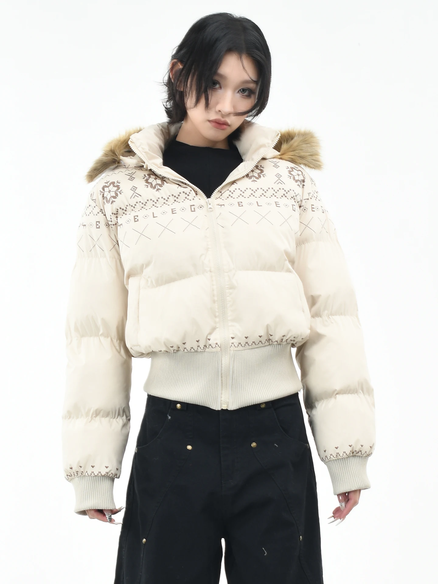 OV Original American Fair Isle Detachable Fur Collar Cotton Jaet Women Winter Loose ort Warm Hooded Cotton Clothes
OV Original American Fair Isle Detachable Fur Collar Cotton Jaet Women Winter Loose ort Warm Hooded Cotton Clothes