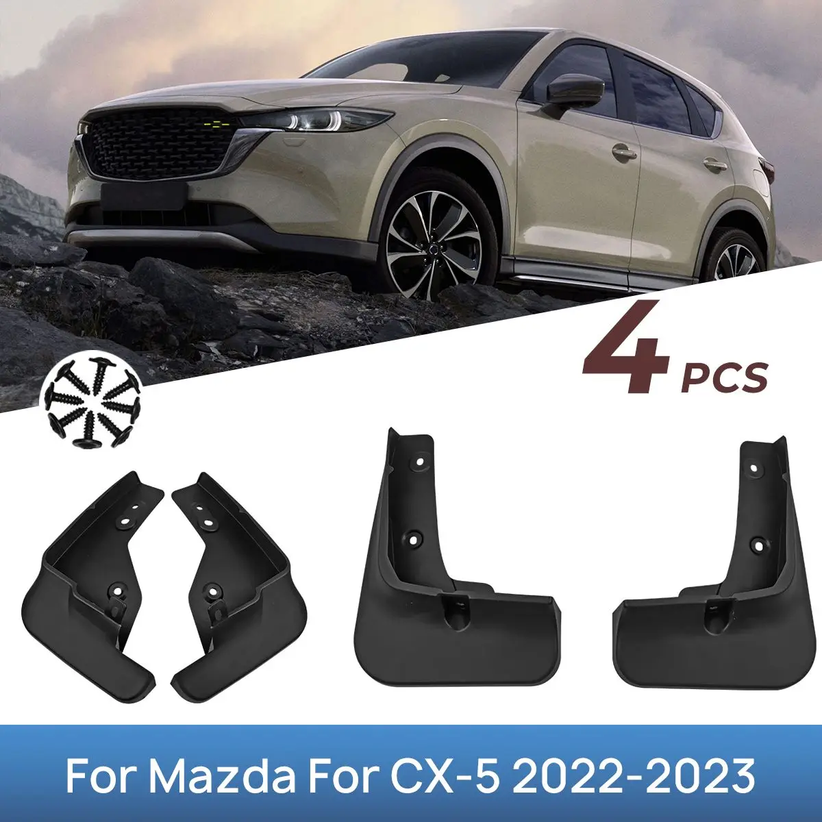4pcs Mud Flap Splash Guard Fender Front Rear Mudguards Fender Mudflaps Car Accessories For Mazda CX-5 2022 2023 2024 2025
4pcs Mud Flap Splash Guard Fender Front Rear Mudguards Fender Mudflaps Car Accessories For Mazda CX-5 2022 2023 2024 2025