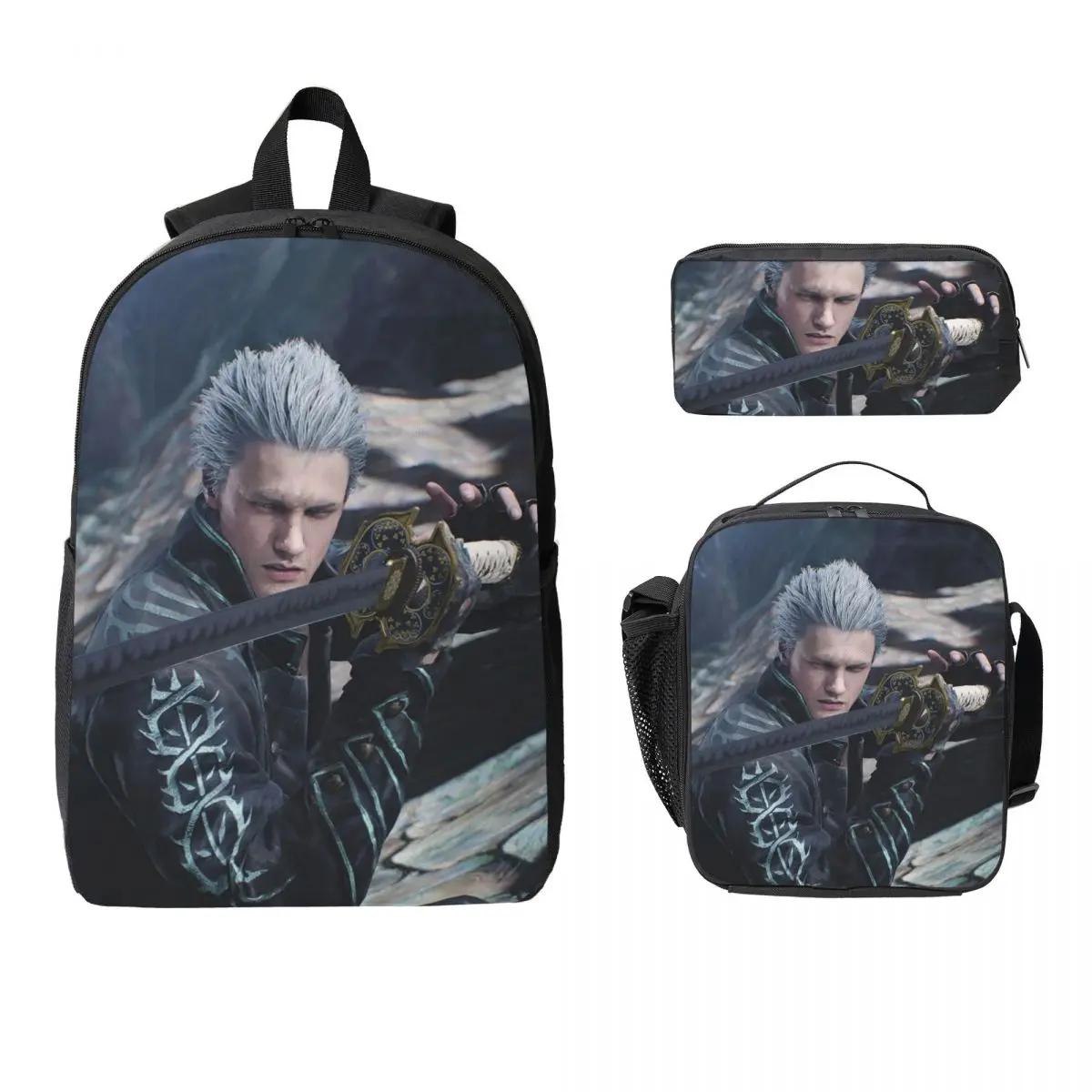 Vergil From The Devil May Cry Seri Backpack Boy Girl BookBag School Bag Laptop Shoulder Bags 3ps Insulated Lunch Bag Pencil Case
Vergil From The Devil May Cry Seri Backpack Boy Girl BookBag School Bag Laptop Shoulder Bags 3ps Insulated Lunch Bag Pencil Case