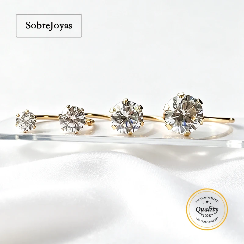 14K Gold Filled Hoop Earrings with Six Prong Snap-In 3-6mm 3A CZ Birthstone Jewelry
14K Gold Filled Hoop Earrings with Six Prong Snap-In 3-6mm 3A CZ Birthstone Jewelry