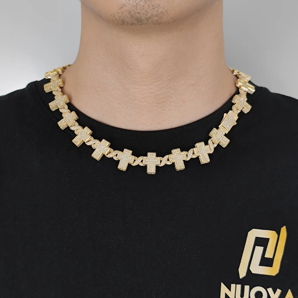 Hip Hop Jewelry Fashion Iced Out 18K Gold Silver Plated Brass Zircon Diamond Cross Cuban link chain CZ Necklace For Men Women
Hip Hop Jewelry Fashion Iced Out 18K Gold Silver Plated Brass Zircon Diamond Cross Cuban link chain CZ Necklace For Men Women