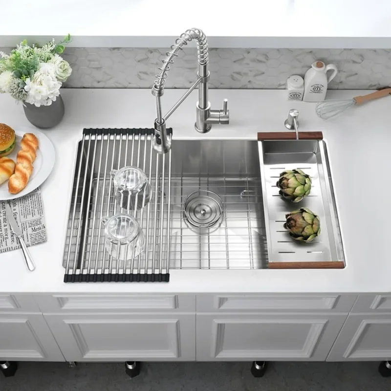 27 Inch Undermount Kitchen Sink -27x19 Stainless Steel Undermount Kitchen Sink 18 Gauge Deep Single Bowl Kitchen
27 Inch Undermount Kitchen Sink -27x19 Stainless Steel Undermount Kitchen Sink 18 Gauge Deep Single Bowl Kitchen