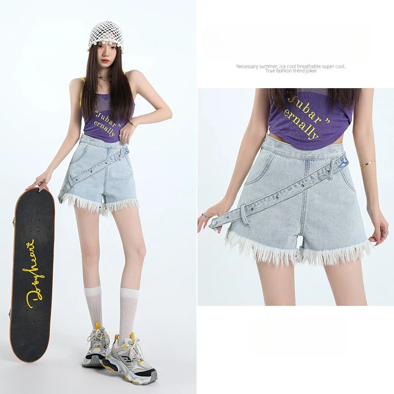 Summer Women’s Burr Casual Denim Shorts Cotton Chic Outfit Breathable Loose Trendy Streetwear Daily Jeans Short
Summer Women’s Burr Casual Denim Shorts Cotton Chic Outfit Breathable Loose Trendy Streetwear Daily Jeans Short