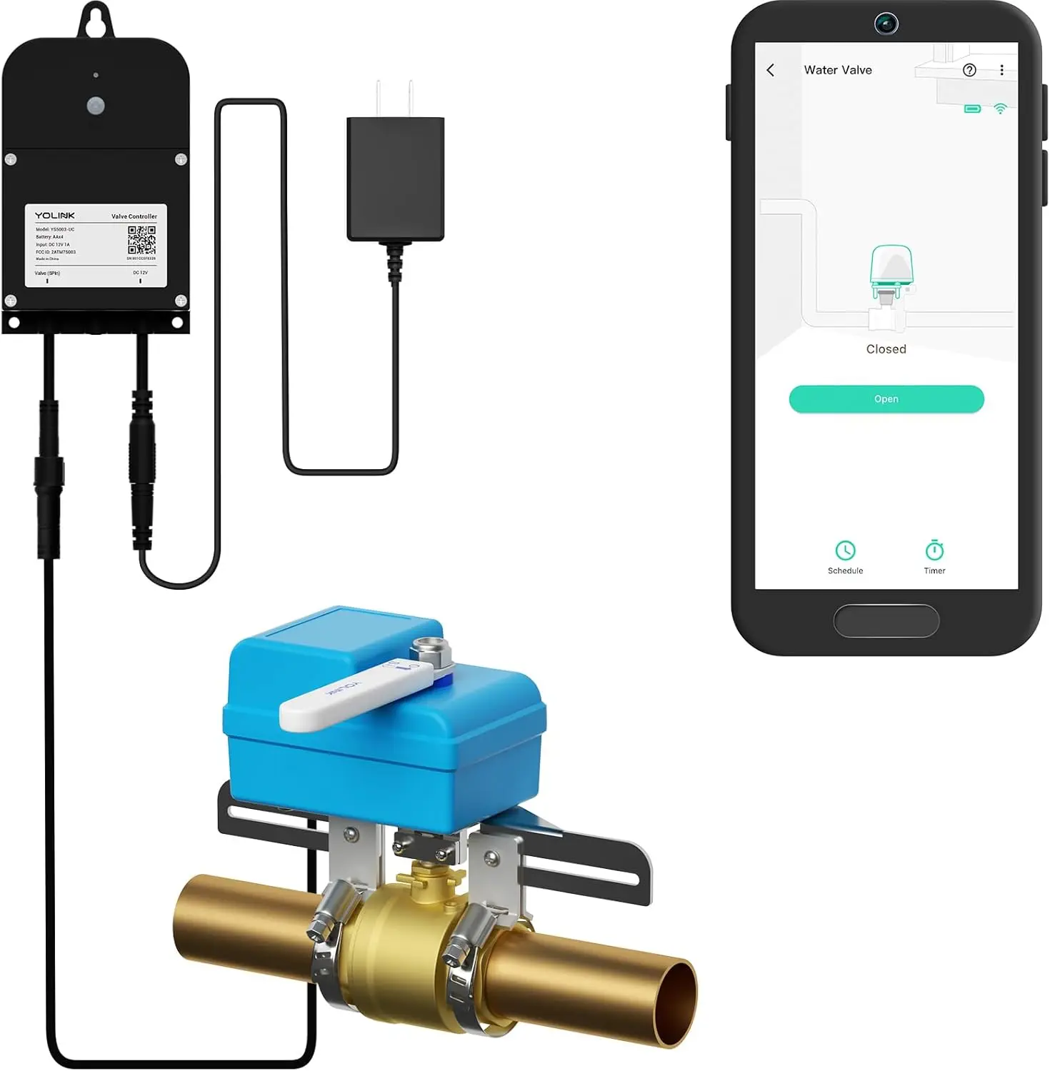 Easy No-Plumber DIY Installation, Remote Control, Compatible with Alexa/Google Assistant, IFTTT - YoLink Hub Required
Easy No-Plumber DIY Installation, Remote Control, Compatible with Alexa/Google Assistant, IFTTT - YoLink Hub Required