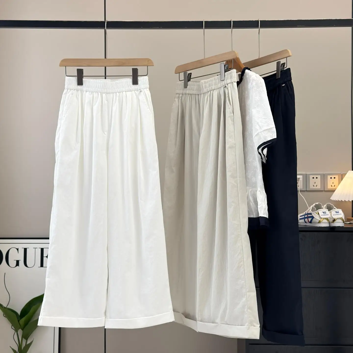 High Waist Wide Leg Pants Women's Summer Casual Loose Fit Nine Points Elastic Cotton Quick Dry Casual Loose Trousers
High Waist Wide Leg Pants Women's Summer Casual Loose Fit Nine Points Elastic Cotton Quick Dry Casual Loose Trousers