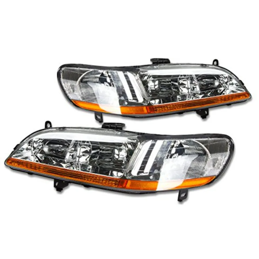 Pair of Headlights Compatible with 98-02 Honda Accord Chrome/Amber HL-OH-HA98-CH-AB
Pair of Headlights Compatible with 98-02 Honda Accord Chrome/Amber HL-OH-HA98-CH-AB