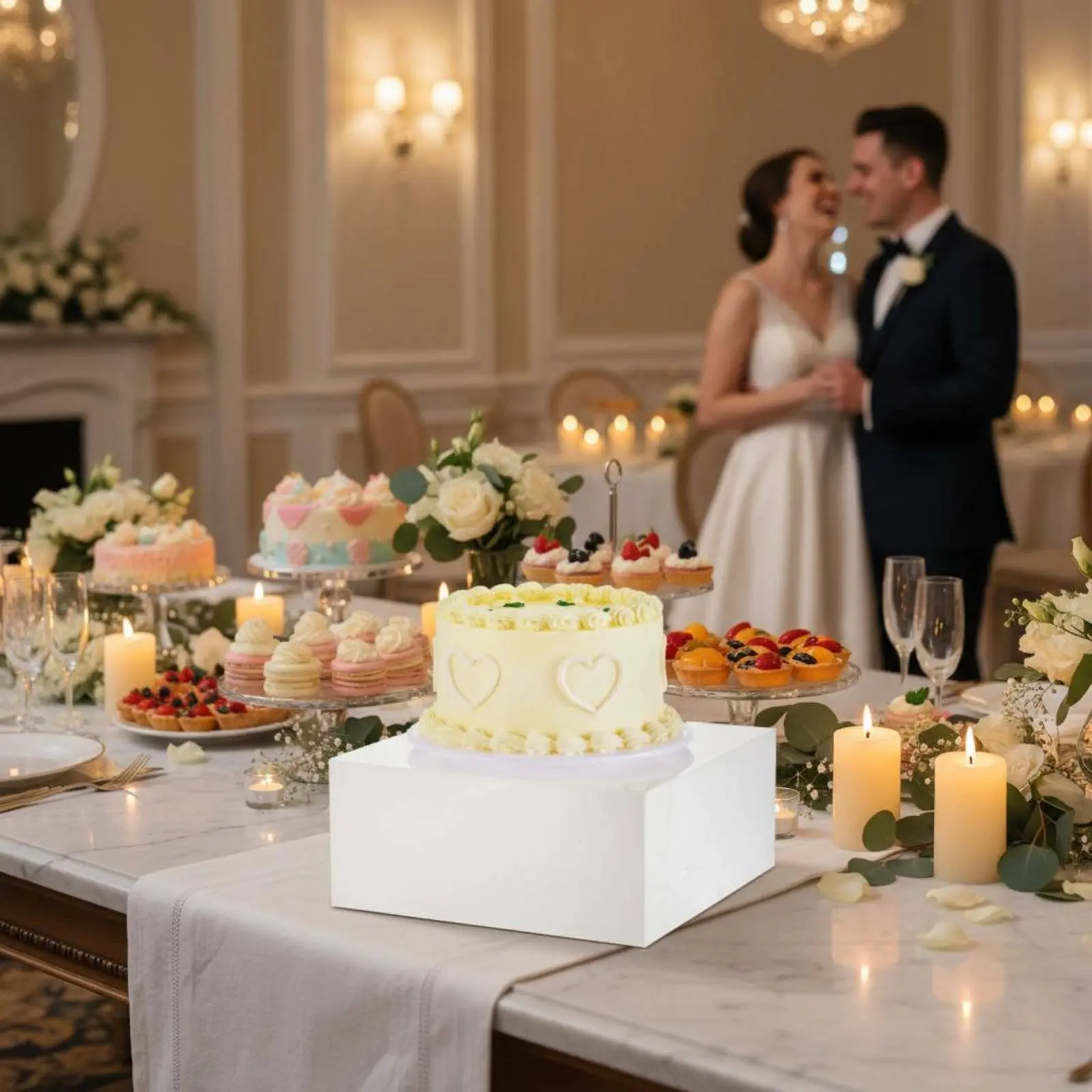 5 Pieces Cake Display Pedestal Sturdy Acrylic Display Riser Set Acrylic Cube Riser Polished Edges Hollow Pedestal Box for Buffet
5 Pieces Cake Display Pedestal Sturdy Acrylic Display Riser Set Acrylic Cube Riser Polished Edges Hollow Pedestal Box for Buffet