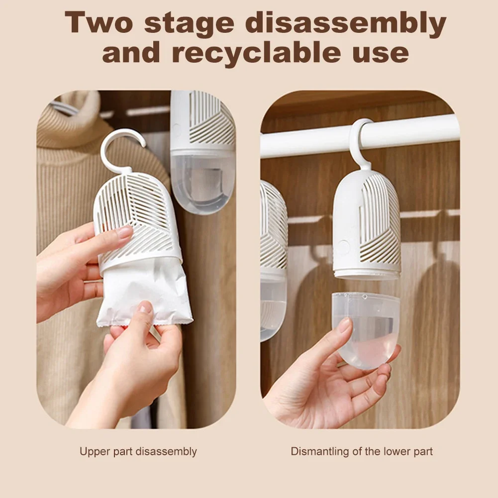 Clothes Dehumidification Box Reusable Hanging Dehumidifier Packs Anti-Mold with Water Collector&Hook for Wardrobe Closet Cabinet
Clothes Dehumidification Box Reusable Hanging Dehumidifier Packs Anti-Mold with Water Collector&Hook for Wardrobe Closet Cabinet