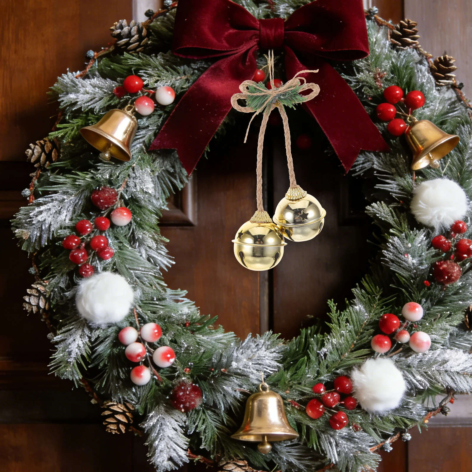 2Pcs Golden Vintage Metal Jingle Bells Hanging Decorative Ornaments with Jute Rope for Christmas Decorations Door Wall Tree
2Pcs Golden Vintage Metal Jingle Bells Hanging Decorative Ornaments with Jute Rope for Christmas Decorations Door Wall Tree