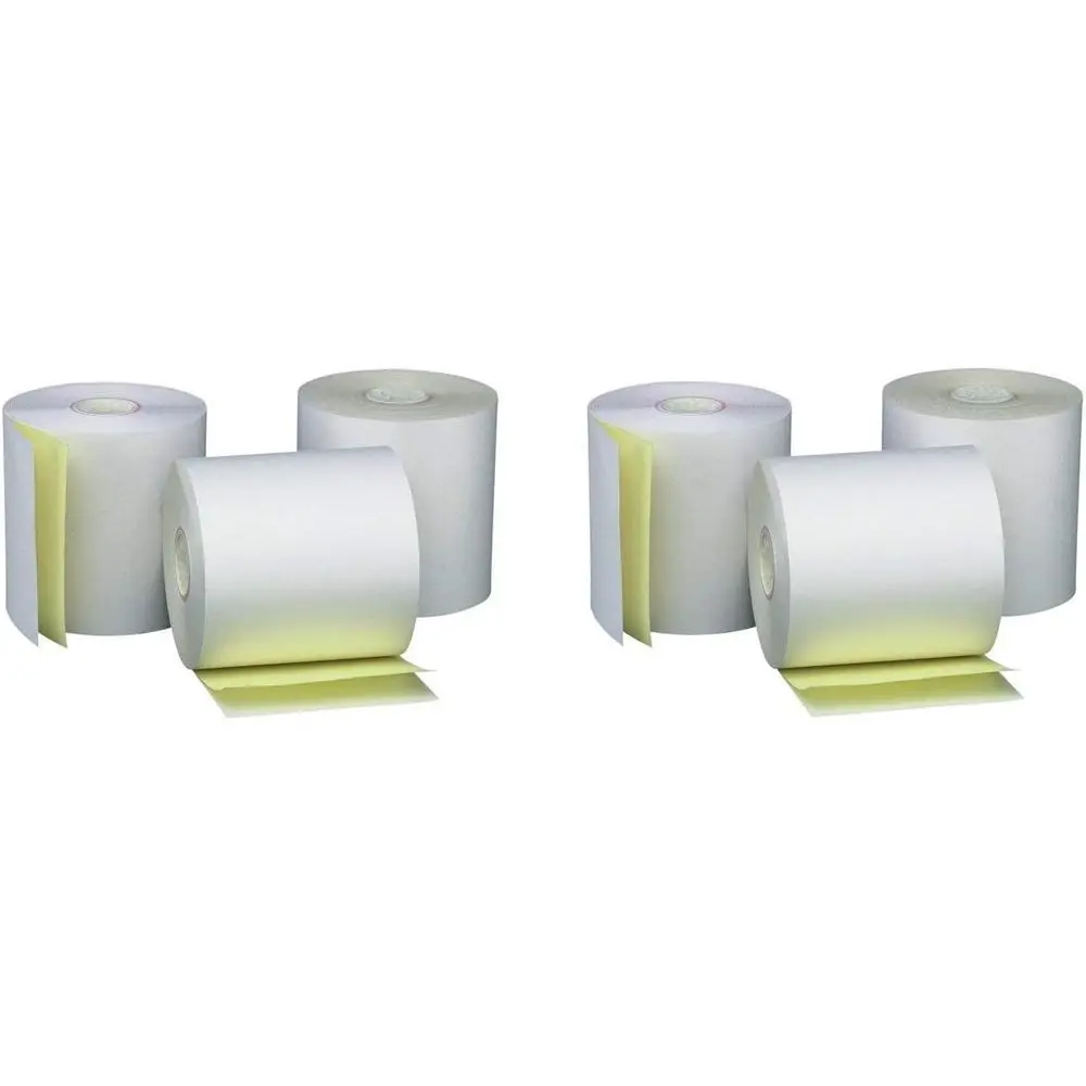 Double Layer Carbonless Paper Rolls, 3 Reams of 95 Feet, White/Yellow, Pack of 100 Sheets
Double Layer Carbonless Paper Rolls, 3 Reams of 95 Feet, White/Yellow, Pack of 100 Sheets