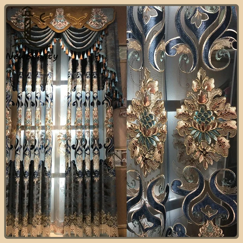 European Style Curtains for Living Room Bedroom Dining Chenille Luxury Water-soluble Embroidered Flower Tulle Villa Custom Size
European Style Curtains for Living Room Bedroom Dining Chenille Luxury Water-soluble Embroidered Flower Tulle Villa Custom Size