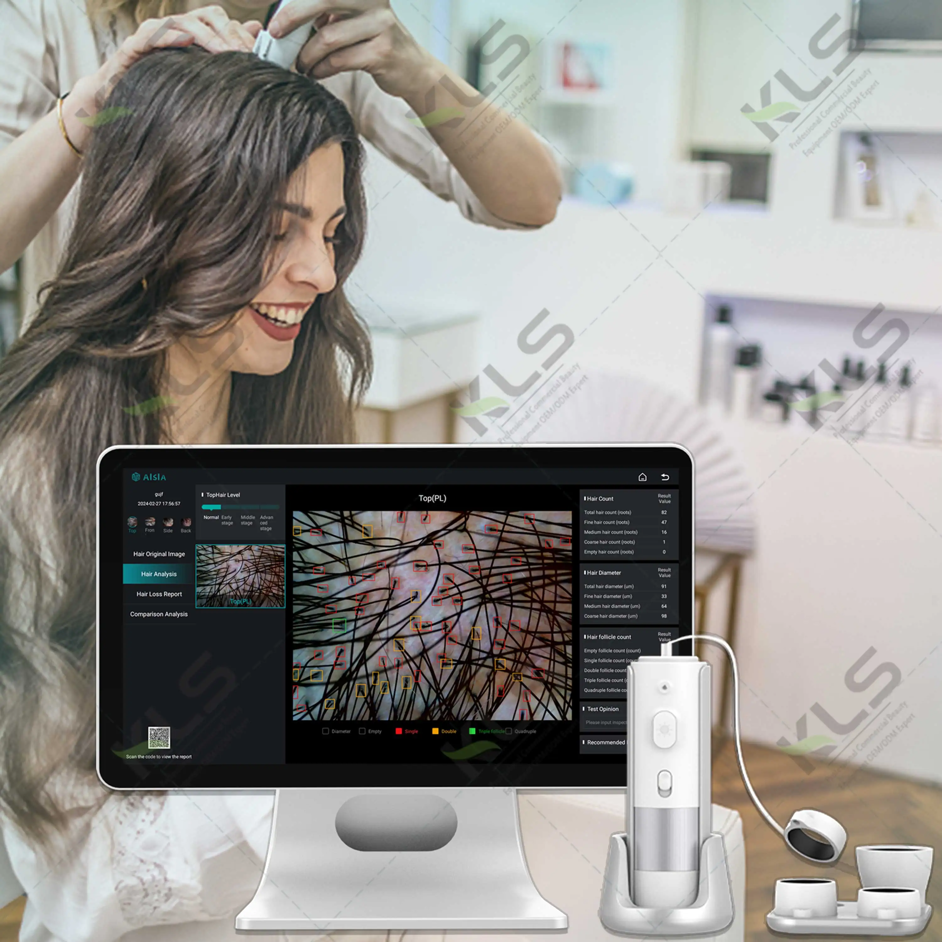 Handheld High Quality HD Hair Follicles Scalp Scanner Detector Hair Analyzer / Skin and Scalp Hair Analysis Machine
Handheld High Quality HD Hair Follicles Scalp Scanner Detector Hair Analyzer / Skin and Scalp Hair Analysis Machine