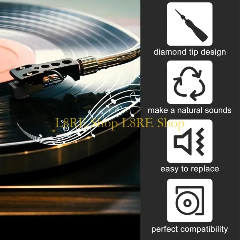 L8RE Проигрыватель Стилусы Игла Алмазная игла с щеткой Замена проигрывателя пластинок
L8RE Проигрыватель Стилусы Игла Алмазная игла с щеткой Замена проигрывателя пластинок