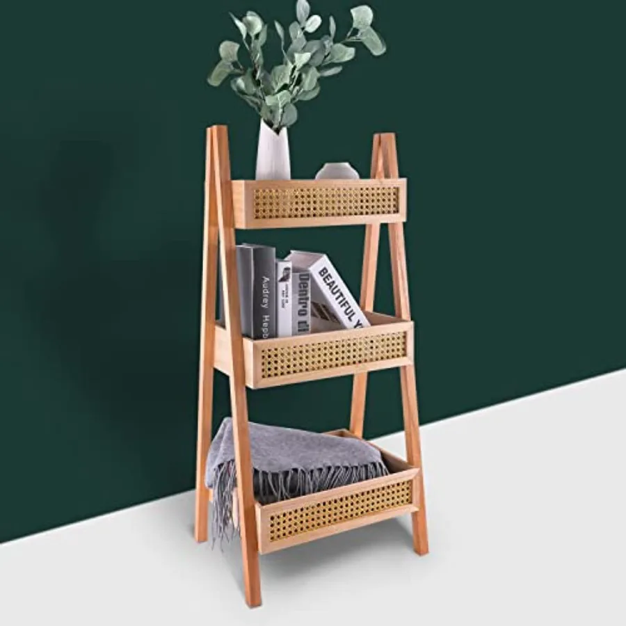 Ladder Bookshelf 3-Tier Rattan Bookshelf Free Standing Bookcase Blanket Ladder Wood Organizer Storage Shelves for Living Room B
Ladder Bookshelf 3-Tier Rattan Bookshelf Free Standing Bookcase Blanket Ladder Wood Organizer Storage Shelves for Living Room B