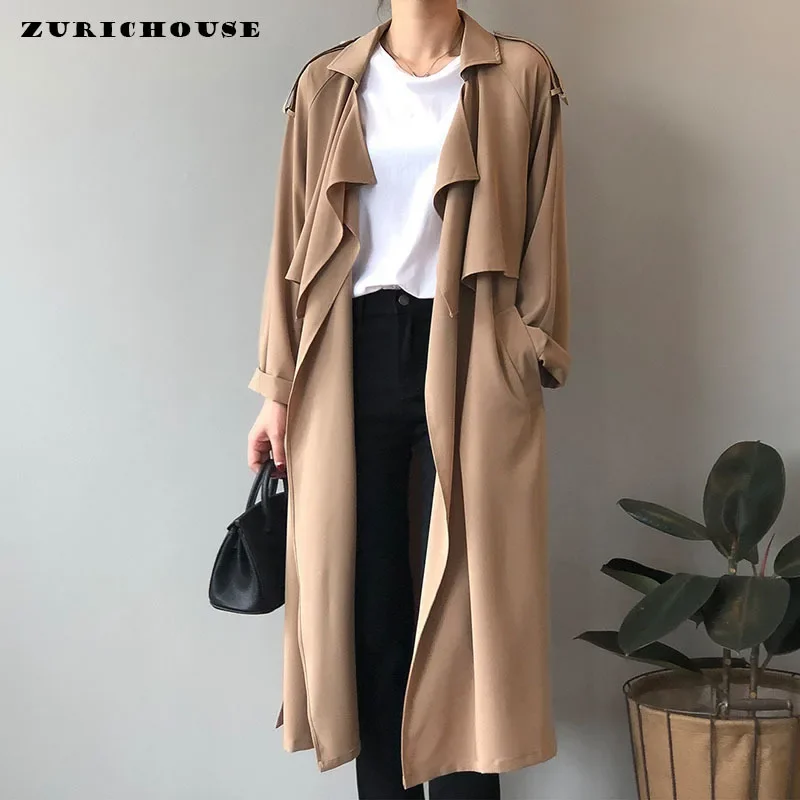 Vintage Casual Lace-up Long Trench Coat Women Spring Autumn 2024 New High Quality Solid Simple Loose-fit Windbreaker Outerwear
Vintage Casual Lace-up Long Trench Coat Women Spring Autumn 2024 New High Quality Solid Simple Loose-fit Windbreaker Outerwear