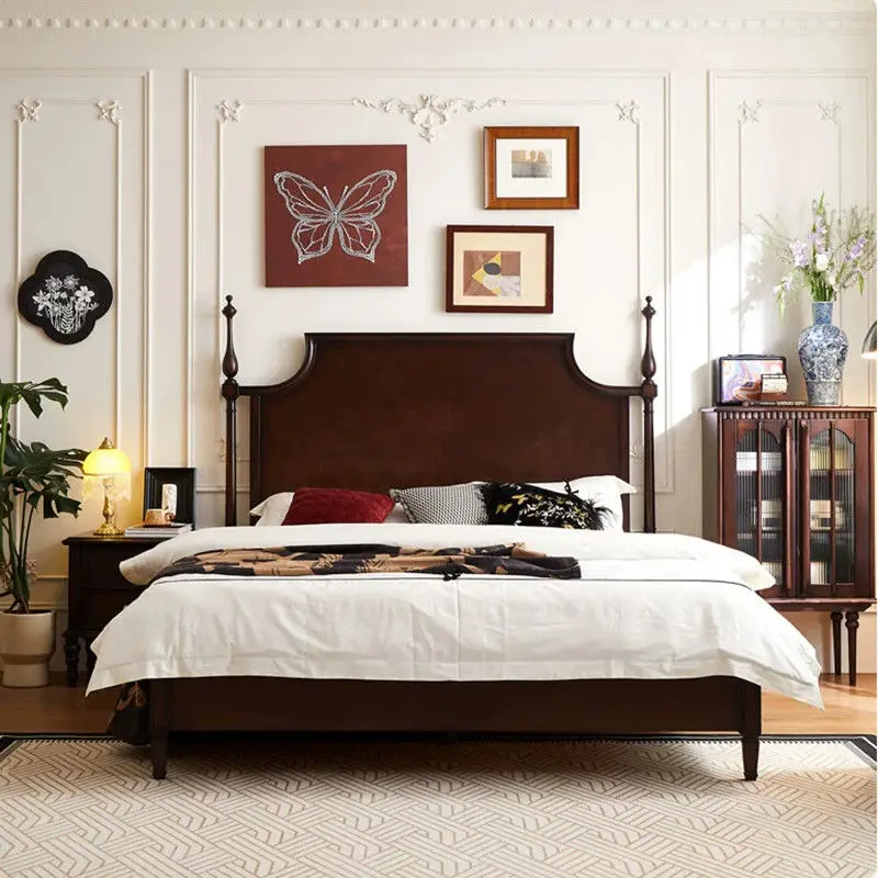Aesthetic solid wood bed retro medieval soft bag bed master bedroom double storage children's bed
Aesthetic solid wood bed retro medieval soft bag bed master bedroom double storage children's bed