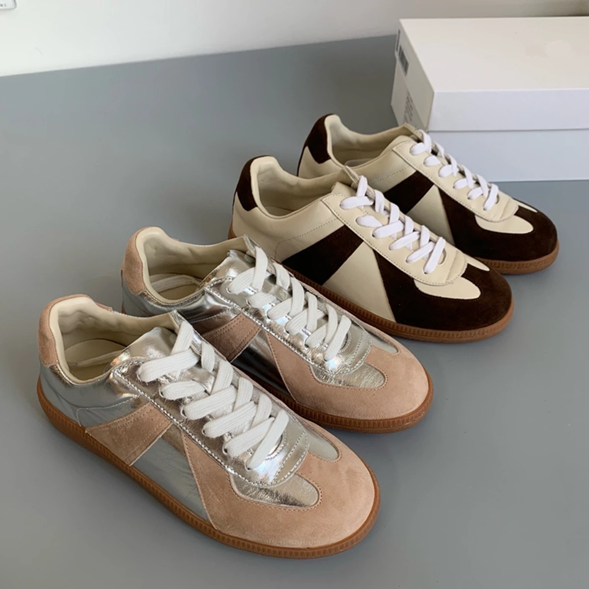 Jenny&Dave Fashion Casual Vulcanized Shoes British Genuine Leather Training Shoes Women Vintage Color Block Sneakers Women Shoes
Jenny&Dave Fashion Casual Vulcanized Shoes British Genuine Leather Training Shoes Women Vintage Color Block Sneakers Women Shoes