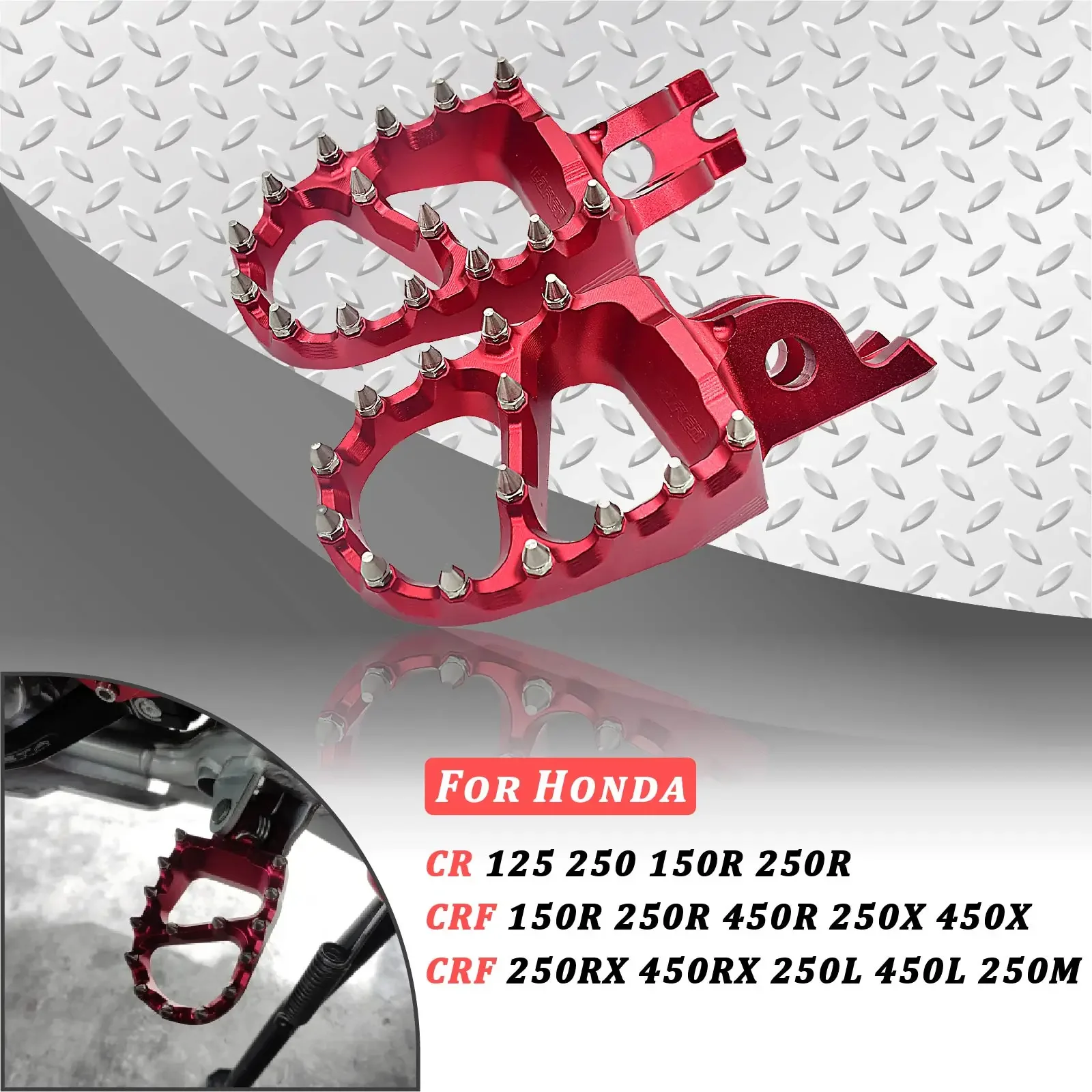 For Honda Foot Pegs Rests Pedals Footpegs CR125R CR250R CRF150R CRF250R CRF250X CRF450R CRF450X CRF450L 2002-2023 Motorcycle CNC
For Honda Foot Pegs Rests Pedals Footpegs CR125R CR250R CRF150R CRF250R CRF250X CRF450R CRF450X CRF450L 2002-2023 Motorcycle CNC