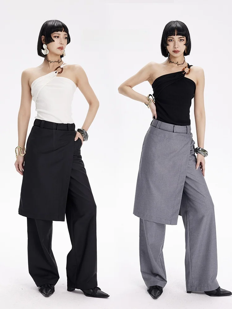 TINY in Original Design Casual Skirt Pants Suit Pants Non Detachable Skirt Faionable High Waist Straight Leg Pants
TINY in Original Design Casual Skirt Pants Suit Pants Non Detachable Skirt Faionable High Waist Straight Leg Pants