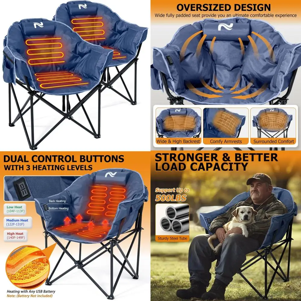 Портативное складное кресло для кемпинга с подогревом и 3 уровнями нагрева, большое кресло для отдыха в патио для комфорта и отдыха на открытом воздухе
Портативное складное кресло для кемпинга с подогревом и 3 уровнями нагрева, большое кресло для отдыха в патио для комфорта и отдыха на открытом воздухе